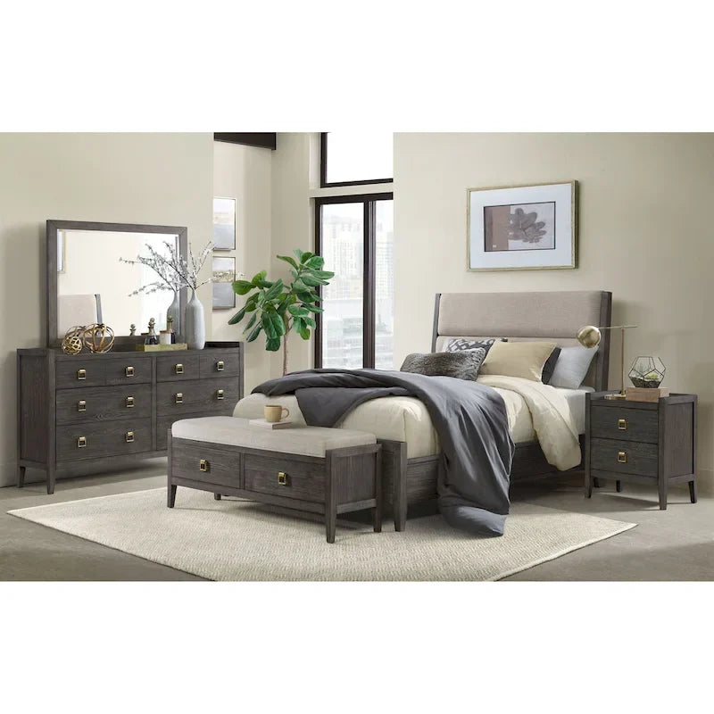 Queen Platform Bed | Rattan Headboard, 2 Drawers & Pull-Out Trundle
