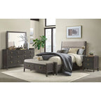 Queen Platform Bed | Rattan Headboard, 2 Drawers & Pull-Out Trundle