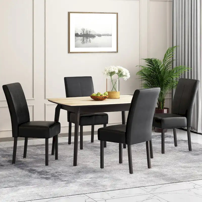 Chaises de salle à manger T-Stitch en cuir reconstitué marron chocolat, lot de 4