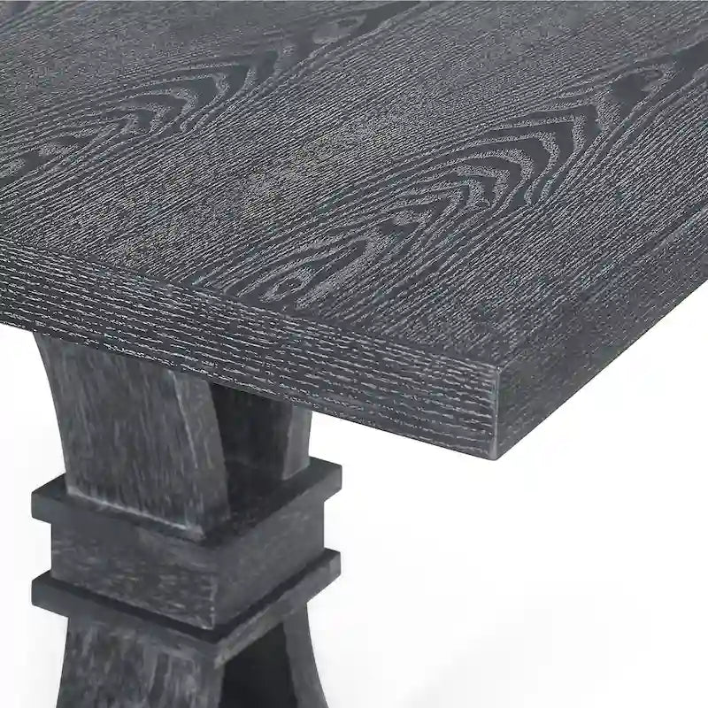Table à manger extensible en bois rustique avec piètement en X