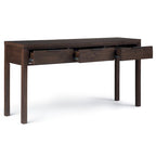 Console contemporaine en bois massif de 60" de large - Noyer chaud