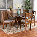 Mila Modern 7-Piece Dining Table with 6 Chairs | Walnut & Oak