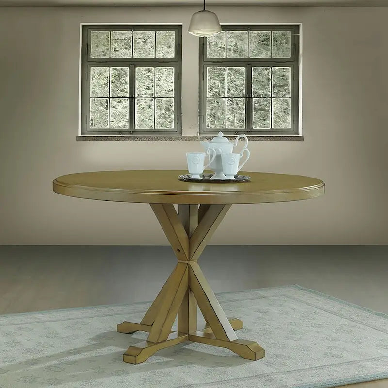 Monet Round Dining Table | X-Base Pedestal | Seats 4 | 48"W
