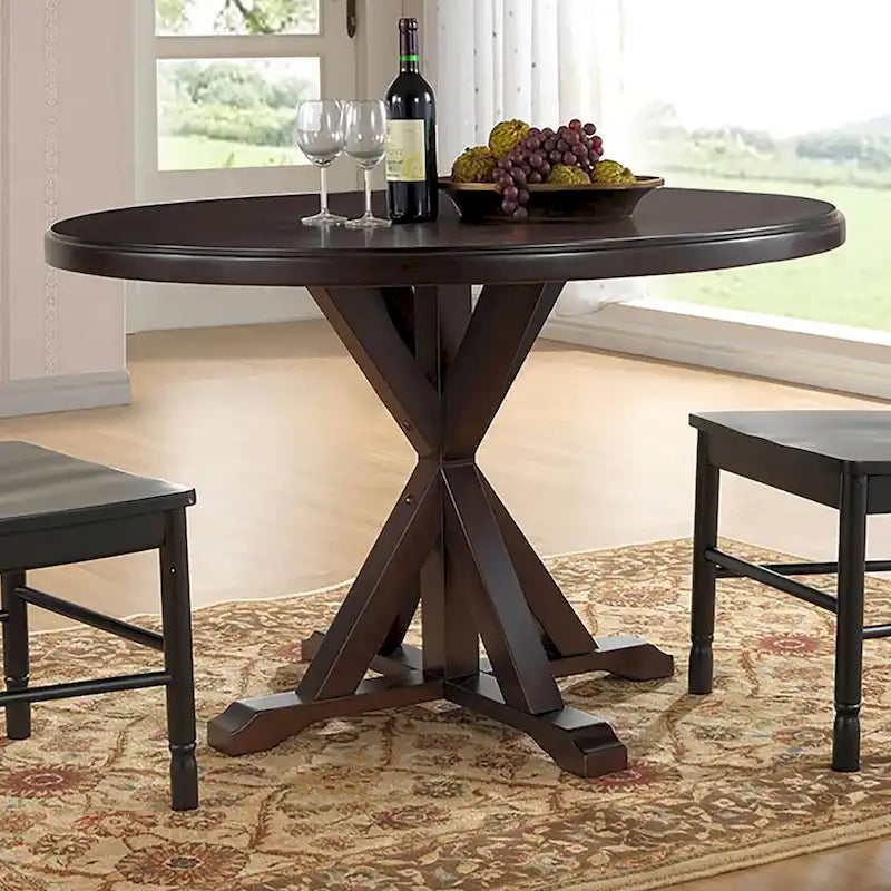 Monet Round Dining Table | X-Base Pedestal | Seats 4 | 48"W