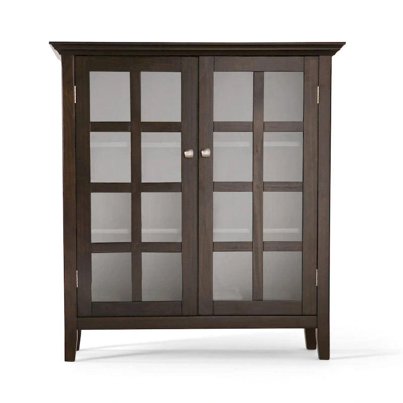 Normandy 39" Solid Wood Storage Cabinet | Tempered Glass Doors