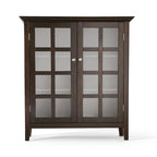 Normandy 39" Solid Wood Storage Cabinet | Tempered Glass Doors