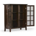 Normandy 39" Solid Wood Storage Cabinet | Tempered Glass Doors