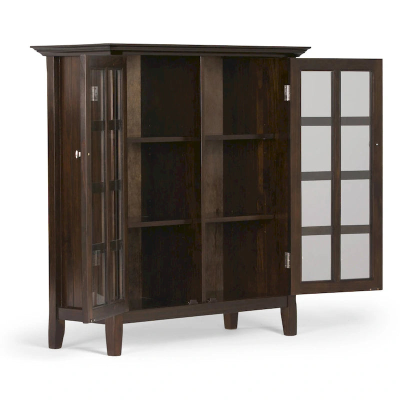 Normandy 39" Solid Wood Storage Cabinet | Tempered Glass Doors