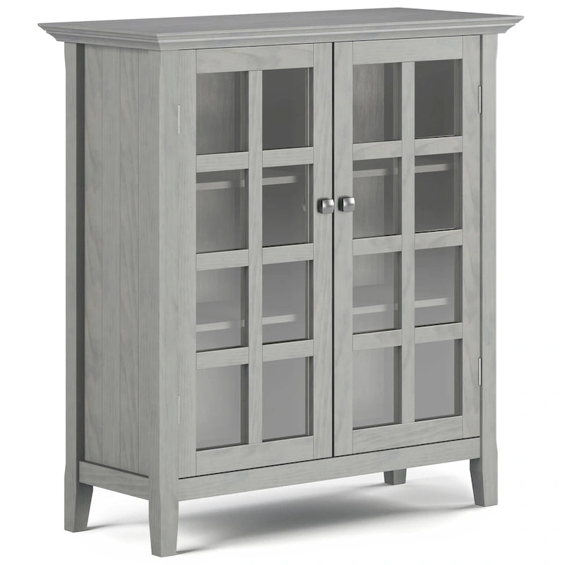 Normandy 39" Solid Wood Storage Cabinet | Tempered Glass Doors