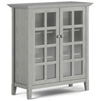 Normandy 39" Solid Wood Storage Cabinet | Tempered Glass Doors