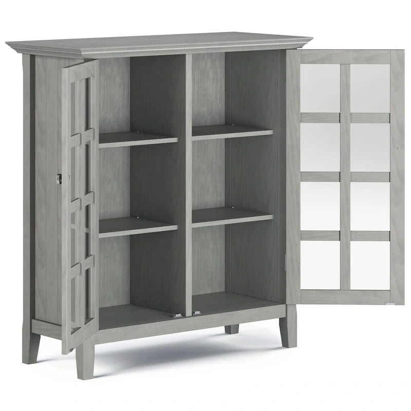 Normandy 39" Solid Wood Storage Cabinet | Tempered Glass Doors