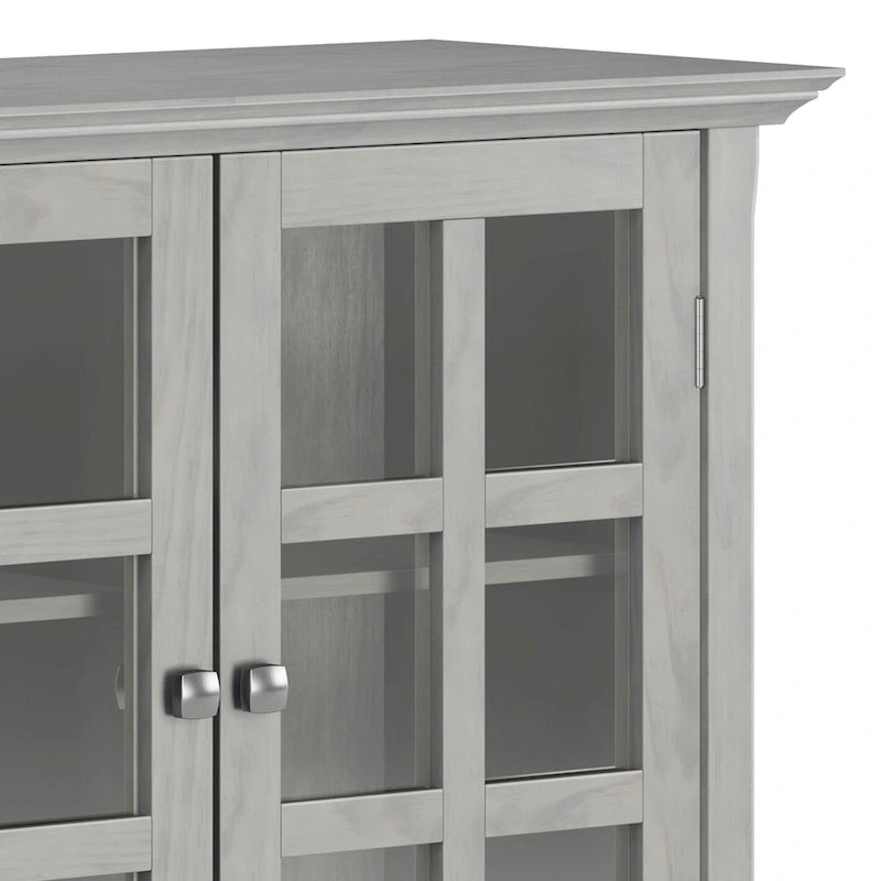 Normandy 39" Solid Wood Storage Cabinet | Tempered Glass Doors