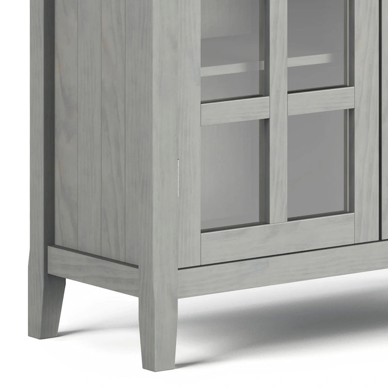 Normandy 39" Solid Wood Storage Cabinet | Tempered Glass Doors