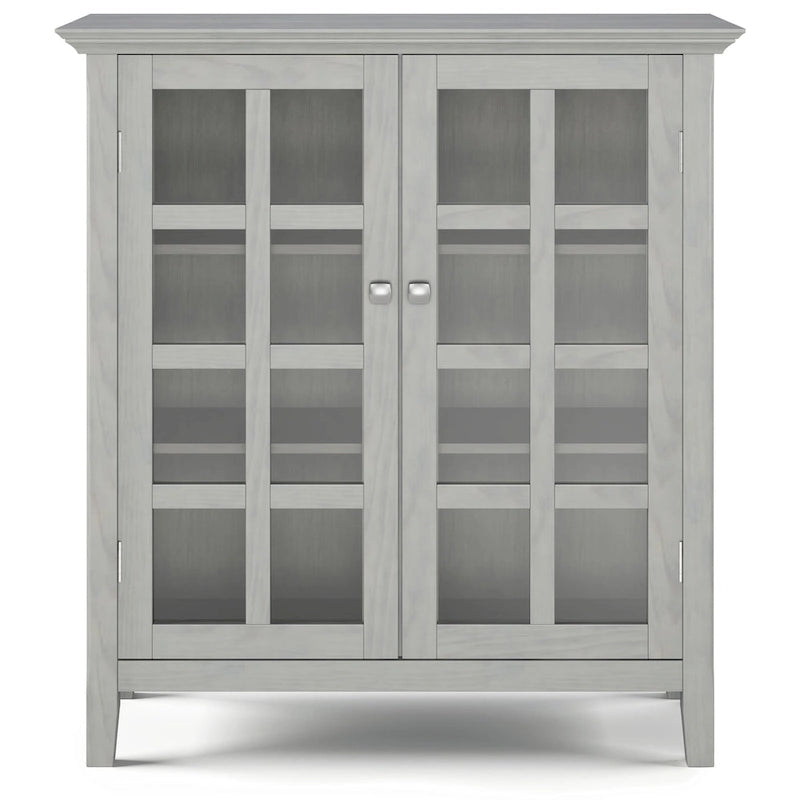 Normandy 39" Solid Wood Storage Cabinet | Tempered Glass Doors