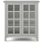 Normandy 39" Solid Wood Storage Cabinet | Tempered Glass Doors