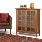 Normandy 39" Solid Wood Storage Cabinet | Tempered Glass Doors