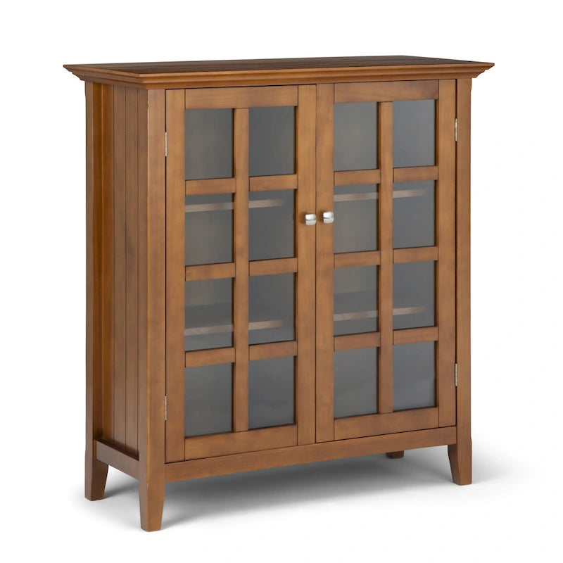 Normandy 39" Solid Wood Storage Cabinet | Tempered Glass Doors