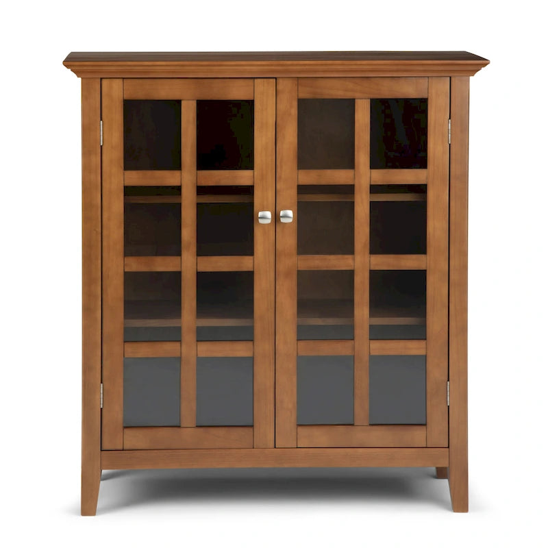 Normandy 39" Solid Wood Storage Cabinet | Tempered Glass Doors