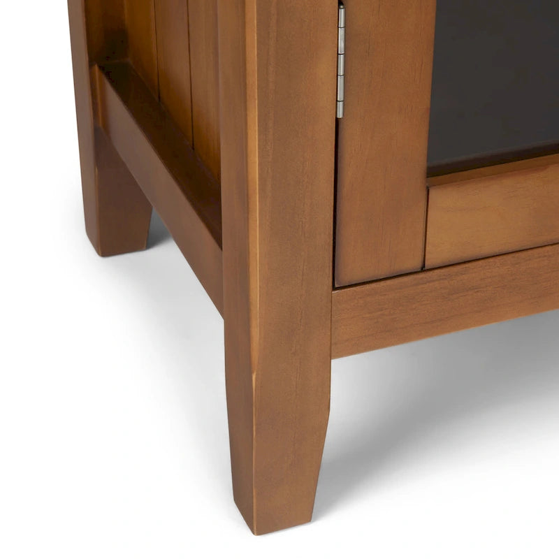 Normandy 39" Solid Wood Storage Cabinet | Tempered Glass Doors
