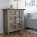 Normandy 39" Solid Wood Storage Cabinet | Tempered Glass Doors