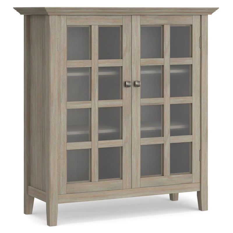 Normandy 39" Solid Wood Storage Cabinet | Tempered Glass Doors