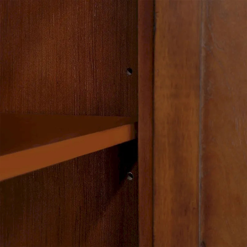 Meuble de rangement 40" en pin à 2 portes, buffet avec portes et étagère réglable, commode d'entrée en bois, placard