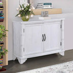 Meuble de rangement 40" en pin à 2 portes, buffet avec portes et étagère réglable, commode d'entrée en bois, placard
