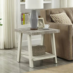 Table d'appoint contemporaine avec étagère en bois répliqué