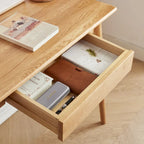 Natural Solid Oak Wood Desk with Drawer | Multi-Use Home Office