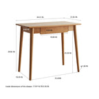 Natural Solid Oak Wood Desk with Drawer | Multi-Use Home Office