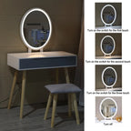 Modern Bedroom Vanity Table with LED Mirror & 2 Drawers