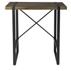 36" Mango Wood & Metal Standing Desk with Iron Cross Base
