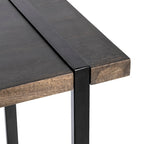 36" Mango Wood & Metal Standing Desk with Iron Cross Base