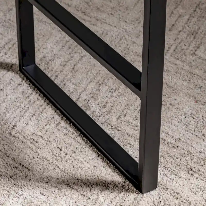 36" Mango Wood & Metal Standing Desk with Iron Cross Base