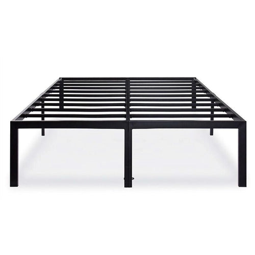 King size 18-inch High Rise Heavy Duty Metal Platform Bed Fame with Steel Slats