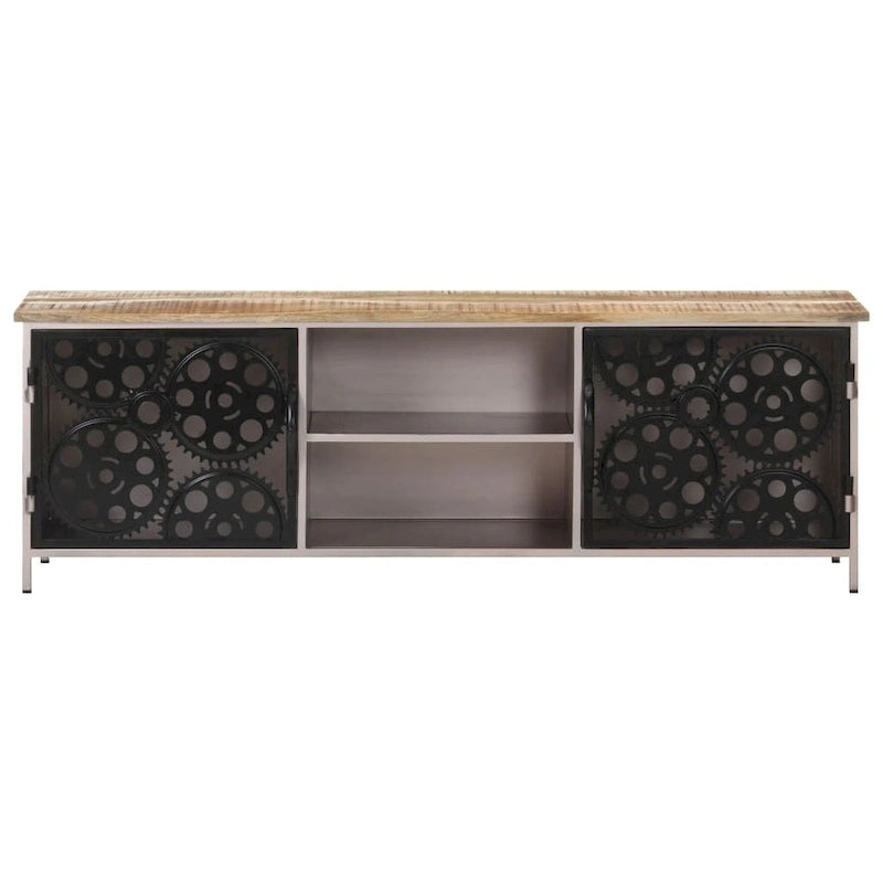 71" Faux Marble TV Stand for 80" TVs | 2 Cabinets & 2 Drawers | White