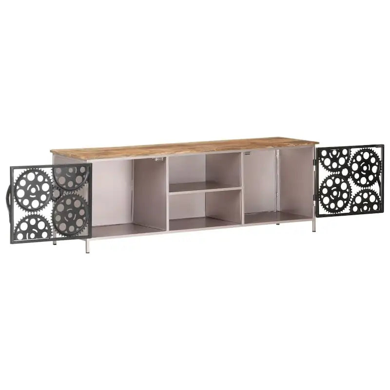 71" Faux Marble TV Stand for 80" TVs | 2 Cabinets & 2 Drawers | White