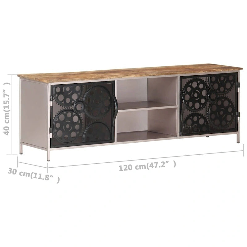 71" Faux Marble TV Stand for 80" TVs | 2 Cabinets & 2 Drawers | White