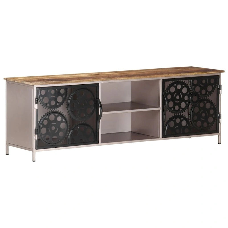71" Faux Marble TV Stand for 80" TVs | 2 Cabinets & 2 Drawers | White
