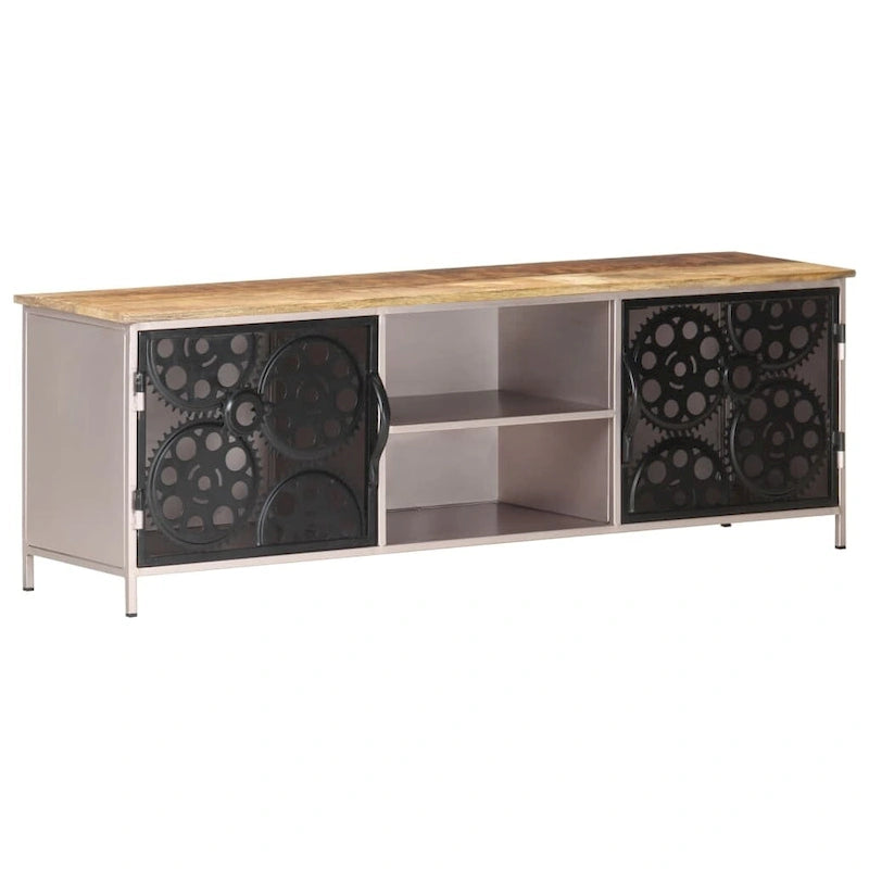71" Faux Marble TV Stand for 80" TVs | 2 Cabinets & 2 Drawers | White