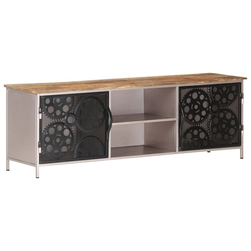 71" Faux Marble TV Stand for 80" TVs | 2 Cabinets & 2 Drawers | White