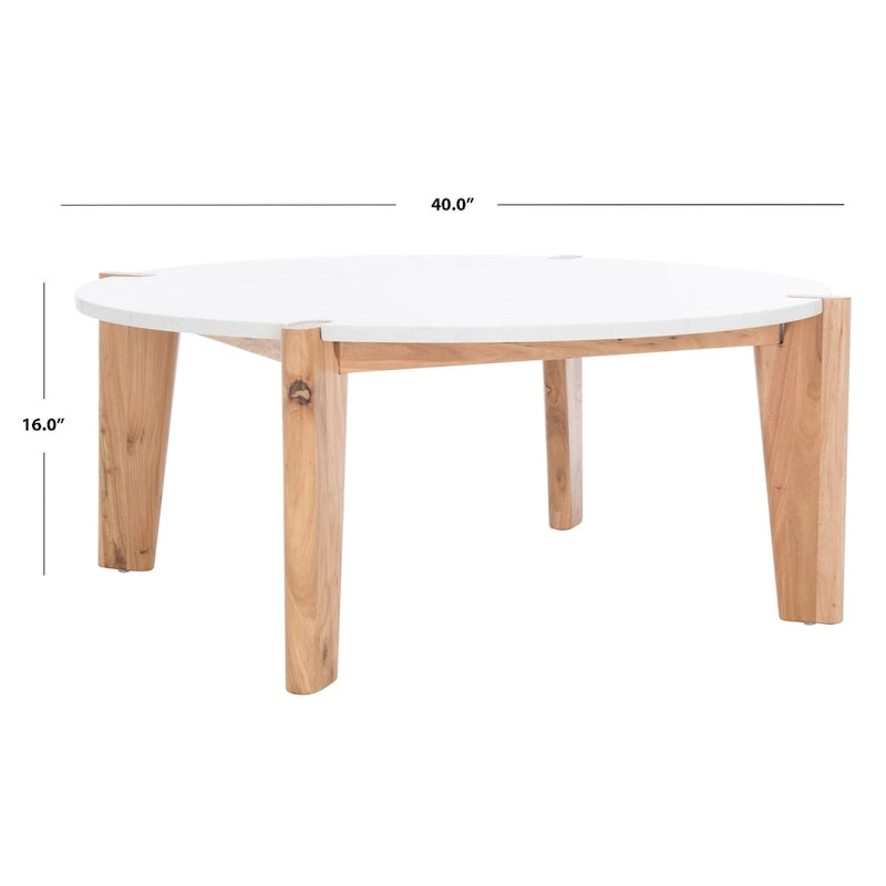 Sarma Marble Top Round Coffee Table 40"W x 40"D x 16"H