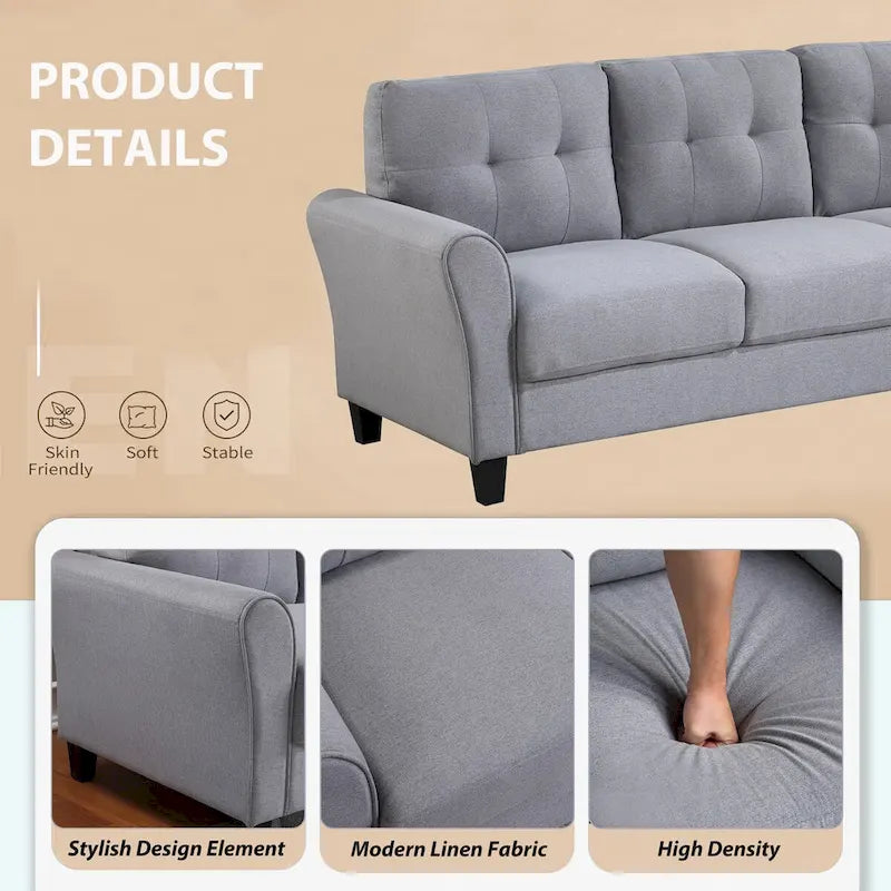 Pumpkin Compact Sofa | Boucle Fabric & Padded Arms | Quick Assembly