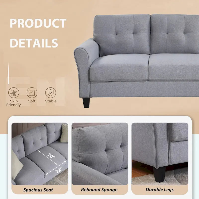 Pumpkin Compact Sofa | Boucle Fabric & Padded Arms | Quick Assembly