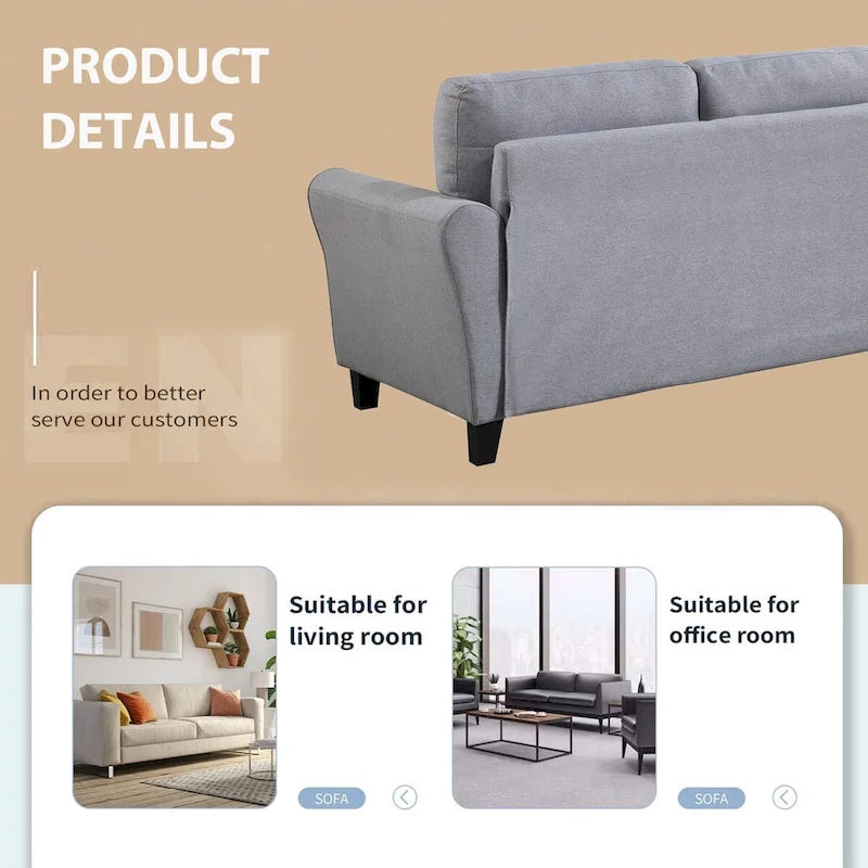Pumpkin Compact Sofa | Boucle Fabric & Padded Arms | Quick Assembly