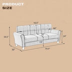Pumpkin Compact Sofa | Boucle Fabric & Padded Arms | Quick Assembly