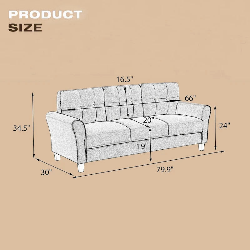 Pumpkin Compact Sofa | Boucle Fabric & Padded Arms | Quick Assembly