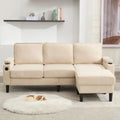 Green 6-Seater U-Shape Sectional Sofa | 3 Ottomans & Pillows Included