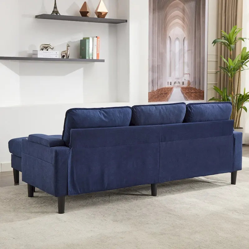 Green 6-Seater U-Shape Sectional Sofa | 3 Ottomans & Pillows Included