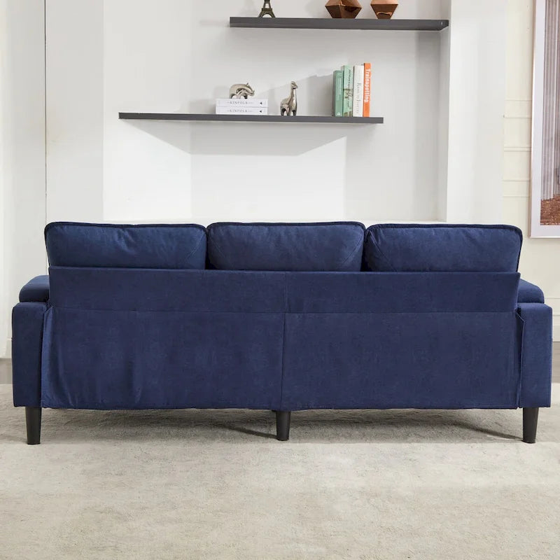 Green 6-Seater U-Shape Sectional Sofa | 3 Ottomans & Pillows Included